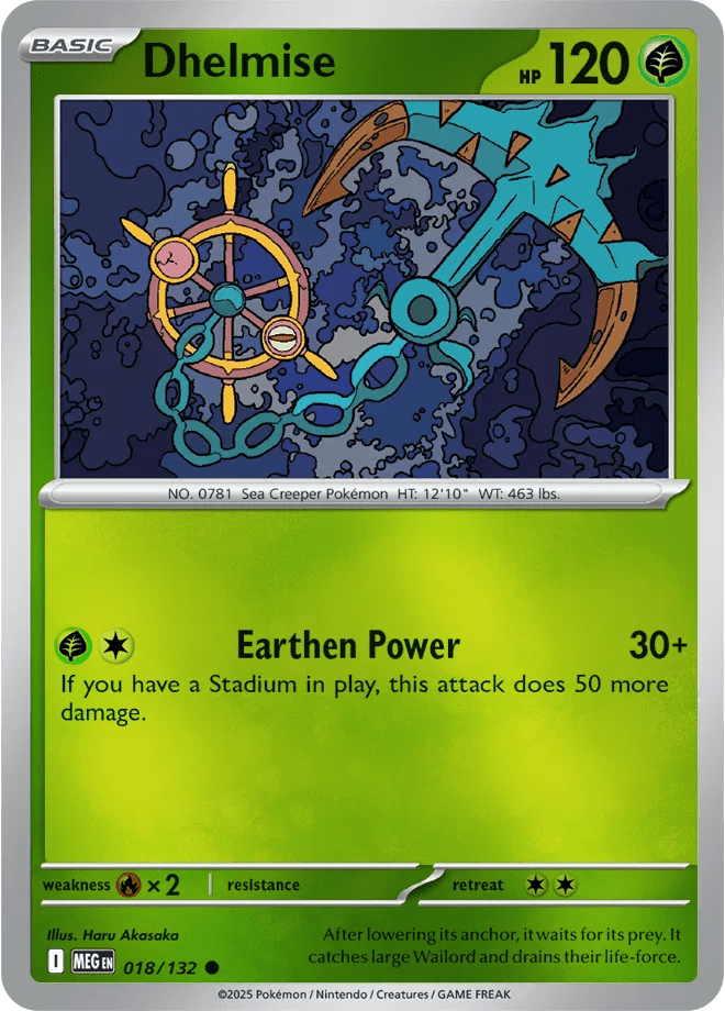 Dhelmise Mega Evolution Uncommon • 018/132 Reverse Holofoil by Shark Pop Culture on MYNTED