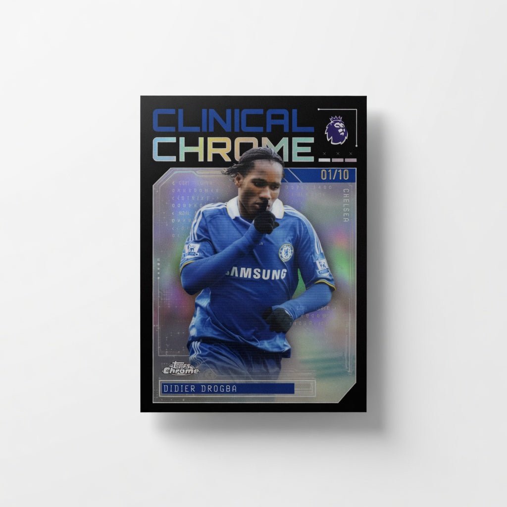 Didier Drogba CC - 4 Clinical Chrome Black 01/10 — 2025 - 26 Topps Chrome Premier League — Chelsea Legend by KitRoom Cards on MYNTED