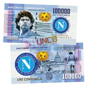 Diego Maradona 100000 Lira UNCB banknote by UNCB on MYNTED