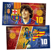 Diego Maradona FC Barcelona 10 euro UNCB banknote by UNCB on MYNTED