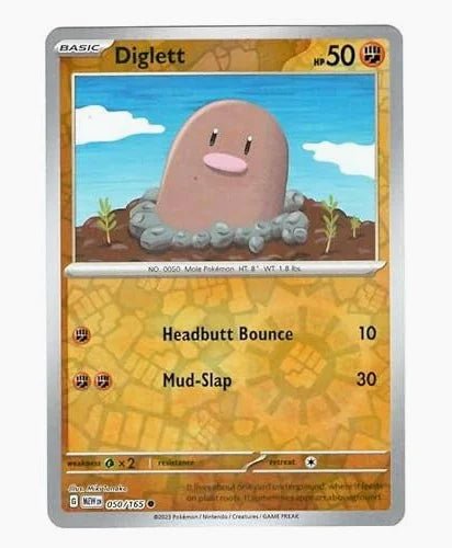 Diglett 050/165 - Reverse Holo (Pokemon 151) by The Cardboard Grind on MYNTED