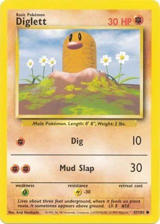 Diglett - 47/102 - Base Set (Unlimited) - LP by The Archive Stop on MYNTED