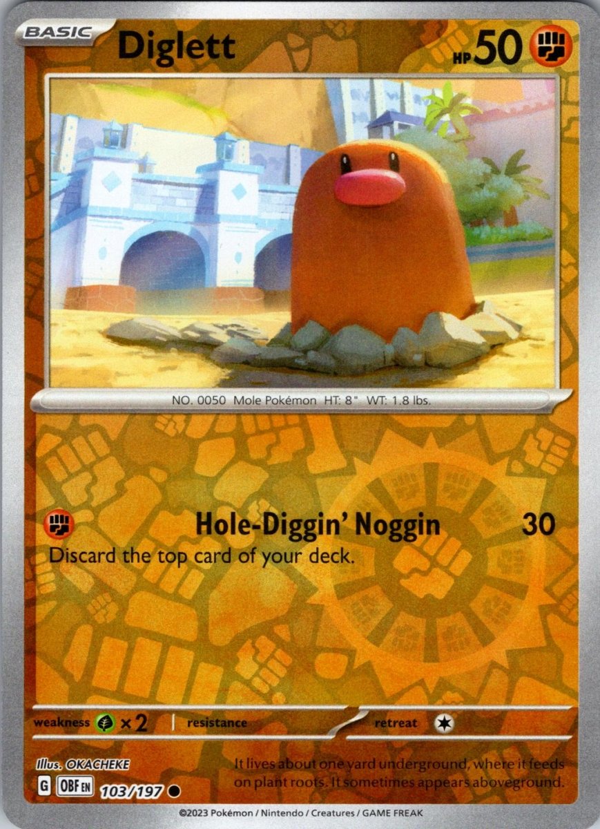 Diglett [Reverse Holo] 103 Pokemon Obsidian Flames by Moe‘s Vault on MYNTED