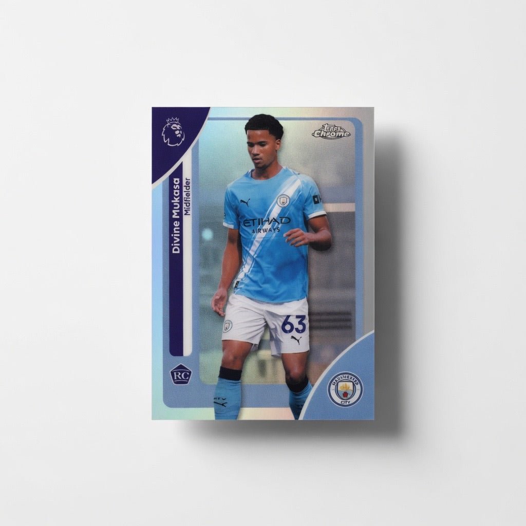 Divine Mukasa Refractor — 2026 Topps Chrome Premier League — Manchester City Rookie Card by KitRoom Cards on MYNTED