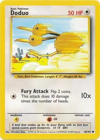 Doduo - 48/102 - Base Set (Unlimited) - MP by The Archive Stop on MYNTED