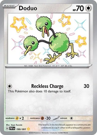Doduo Paldean Fates Shiny Rare 199/091 by Schmutzfink TCG on MYNTED