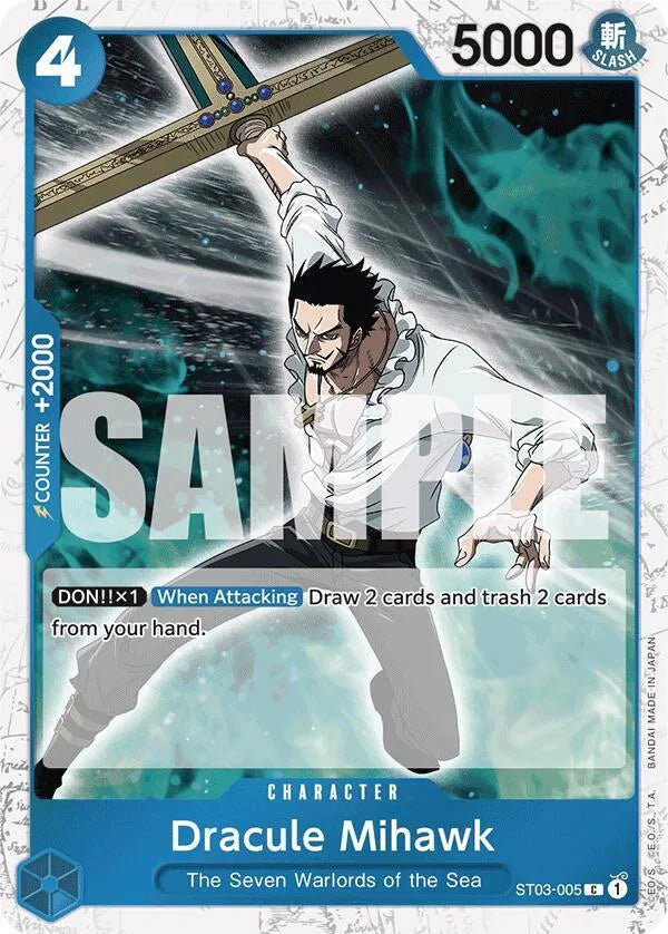 Dracule Mihawk (ST03 - 005) (Jolly Roger Foil) Premium Booster C ST03 - 005 by Schmutzfink TCG on MYNTED