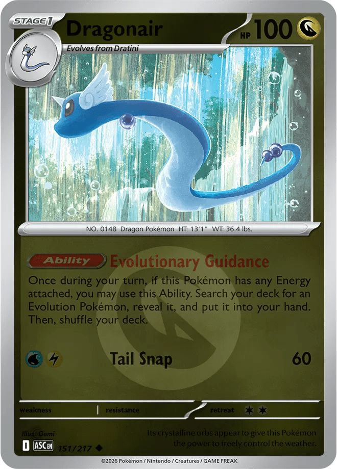 Dragonair - 151/217 - Reverse Holofoil - Energy Symbol Pattern by The Archive Stop on MYNTED