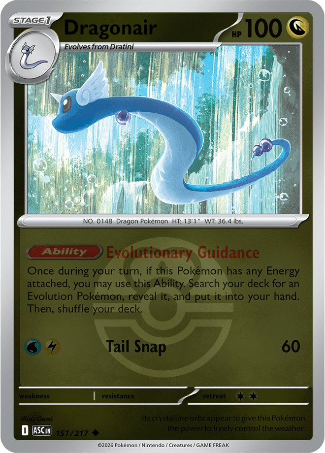 Dragonair (Love Ball) 151/217 Reverse Holo | Mega Evolution – Ascended Heroes by Worth the XP on MYNTED