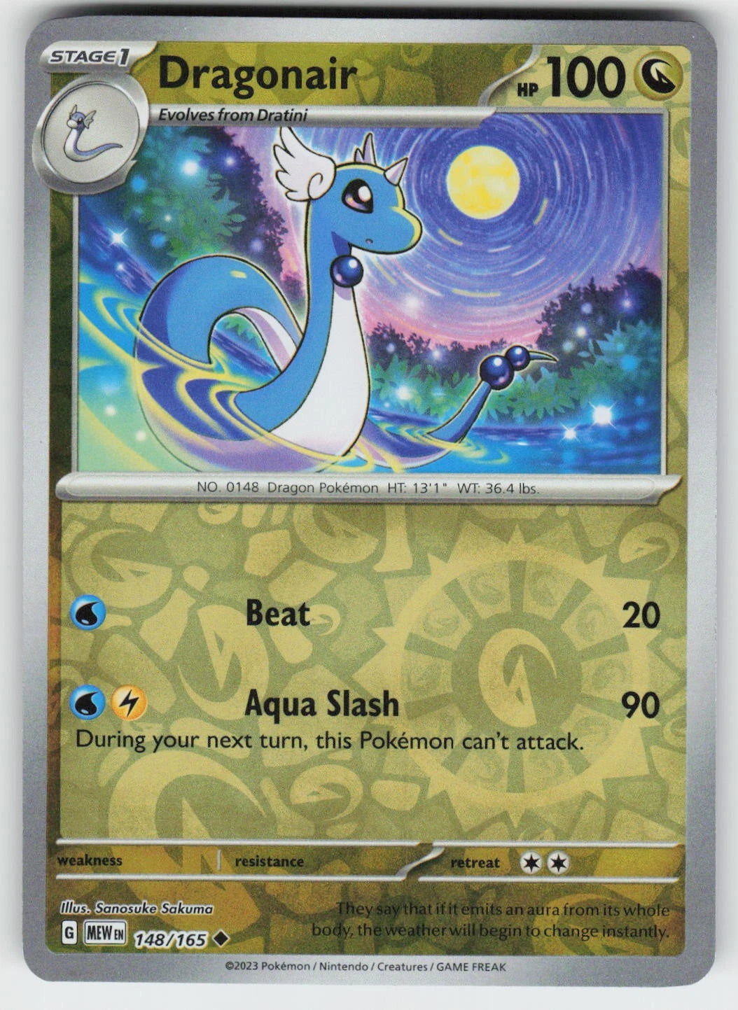 Dragonair Reverse Holo Uncommon SV: Scarlet & Violet 151 148/165 NM