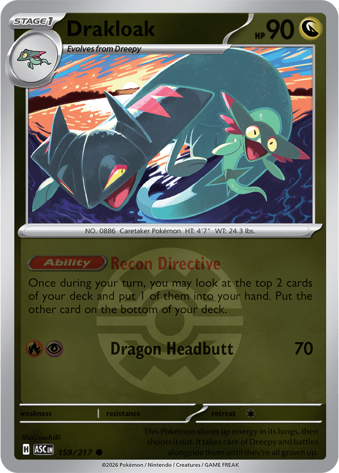 Drakloak (Quick Ball) 159/217 Reverse Holo | Mega Evolution – Ascended Heroes by Worth the XP on MYNTED