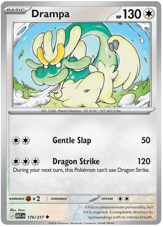 Drampa 176/217 Uncommon | Mega Evolution – Ascended Heroes by Worth the XP on MYNTED