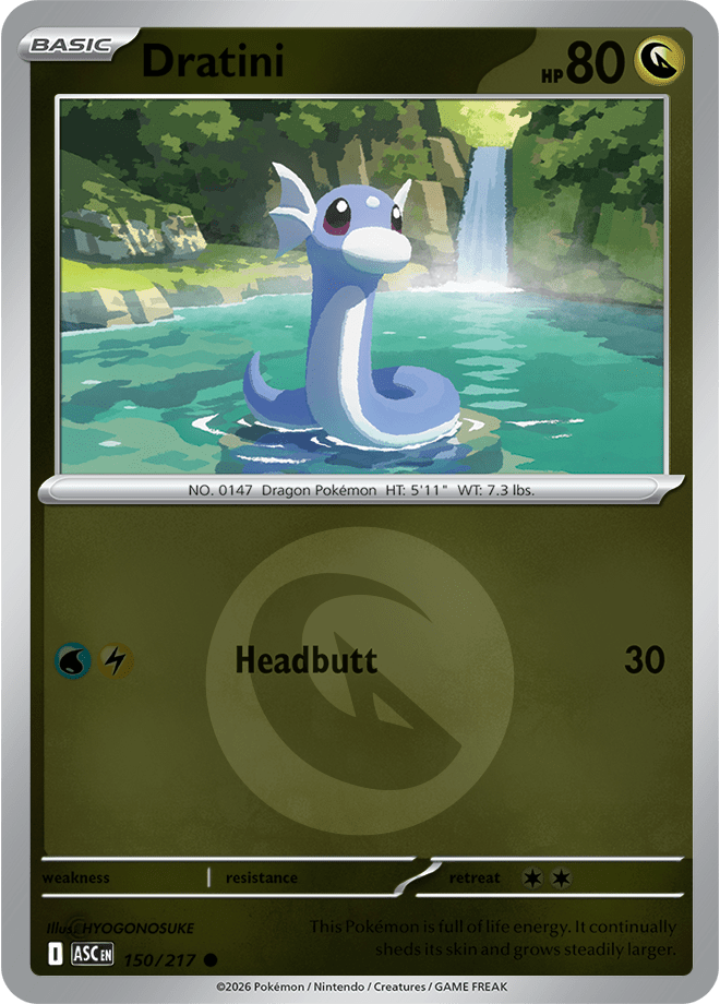 Dratini (Energy Symbol Pattern) 150/217 Reverse Holo | Mega Evolution – Ascended Heroes by Worth the XP on MYNTED