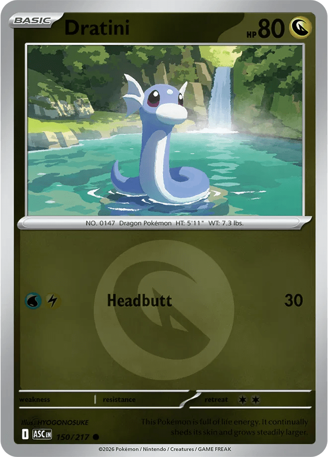 Dratini (Energy Symbol Pattern) Ascended Heroes Common • 150/217 Reverse Holofoil by Shark Pop Culture on MYNTED