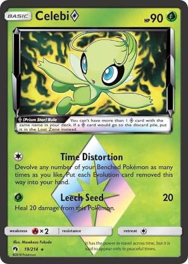 celebi prism star lost thunder 19/214
