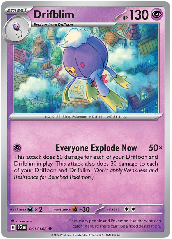 Drifblim 061/142 Reverse Holo | Scarlet & Violet – Stellar Crown by Worth the XP on MYNTED