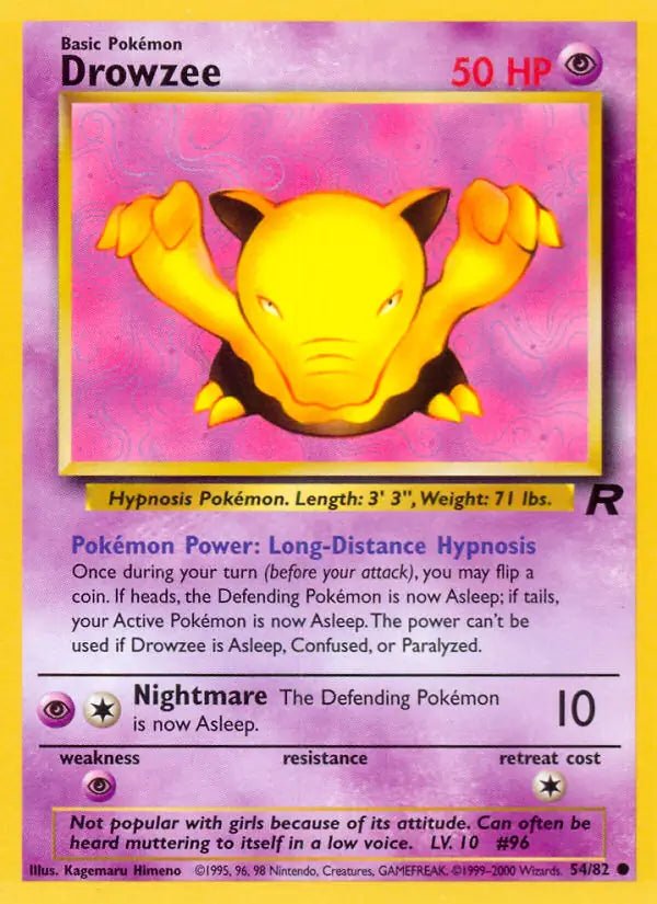 Drowzee - 54/82 - Team Rocket (Unlimited) by The Archive Stop on MYNTED
