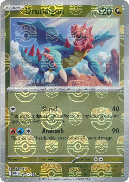 Druddigon - 071/086 (Master Ball Pattern) - SV: White Flare (WHT) by SAFAQATI on MYNTED