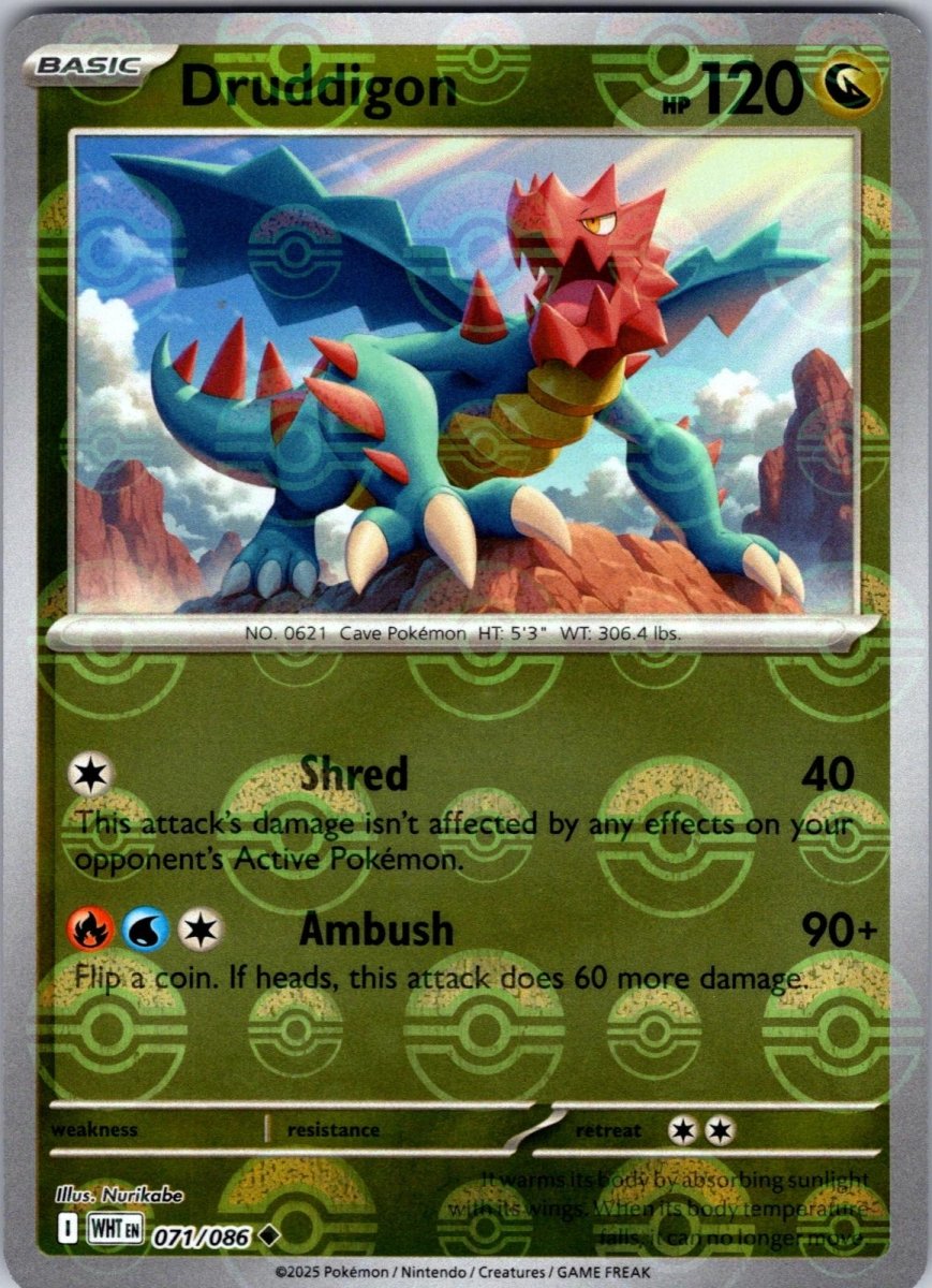 Druddigon - 071/086 (Poke Ball Pattern) - SV: White Flare (WHT) by SAFAQATI on MYNTED