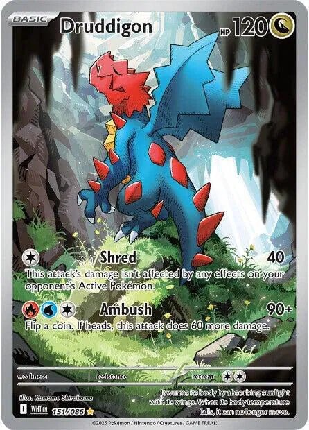 Druddigon White Flare Illustration Rare 151/086 by Schmutzfink TCG on MYNTED