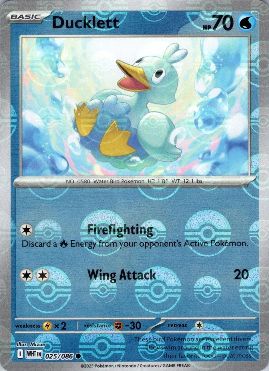 Ducklett - 025/086 (Poke Ball Pattern) - SV: White Flare (WHT) by SAFAQATI on MYNTED