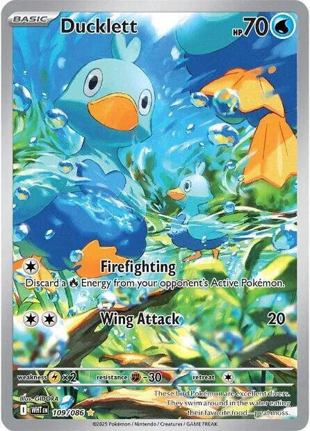 Ducklett White Flare Illustration Rare • 109/086 Holofoil by Marnie’s TCG on MYNTED