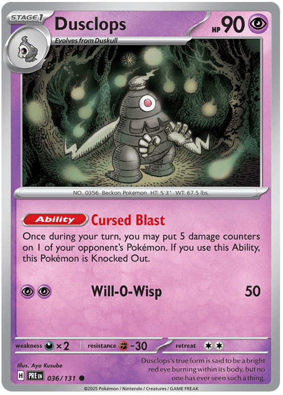 Dusclops 036/131 Common | Scarlet & Violet – Prismatic Evolutions by Worth the XP on MYNTED