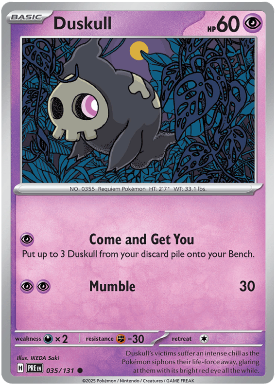 Duskull 035/131 Common | Scarlet & Violet – Prismatic Evolutions by Worth the XP on MYNTED