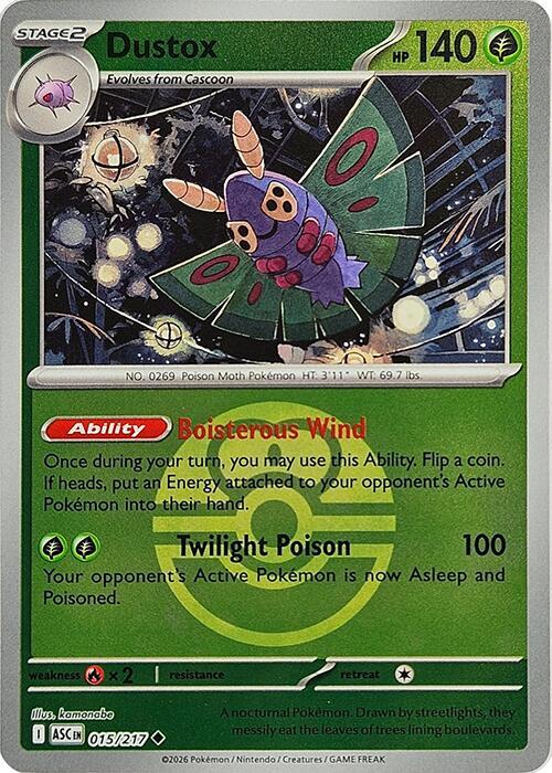 Dustox - 015/217 (Love Ball) - ME: Ascended Heroes (ASC) by SAFAQATI on MYNTED