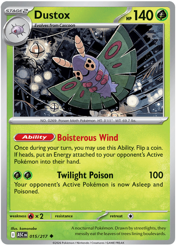 Dustox 015/217 Uncommon | Mega Evolution – Ascended Heroes by Worth the XP on MYNTED