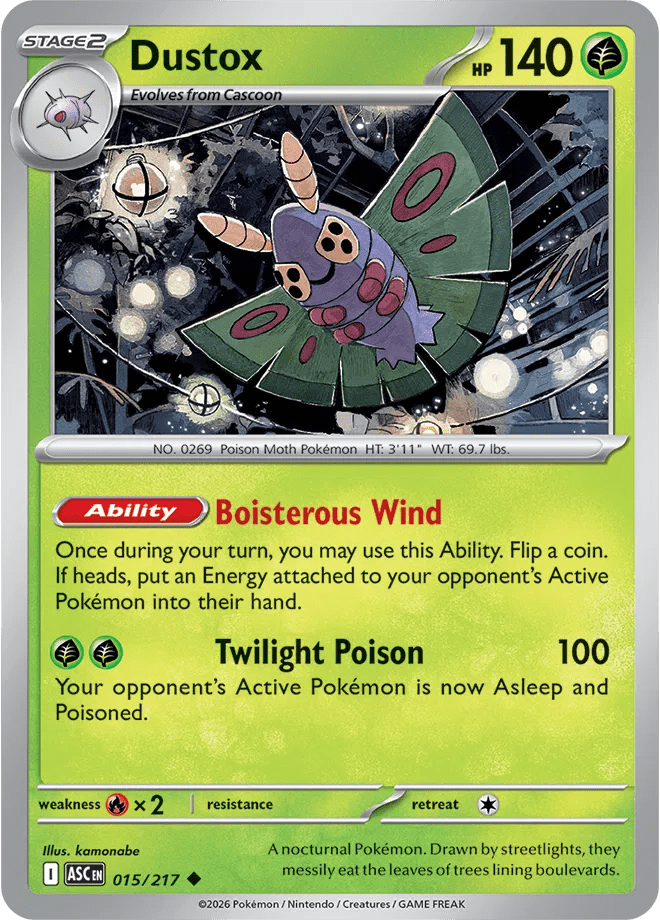 Dustox Ascended Heroes Uncommon 015/217 by PokeMagic on MYNTED