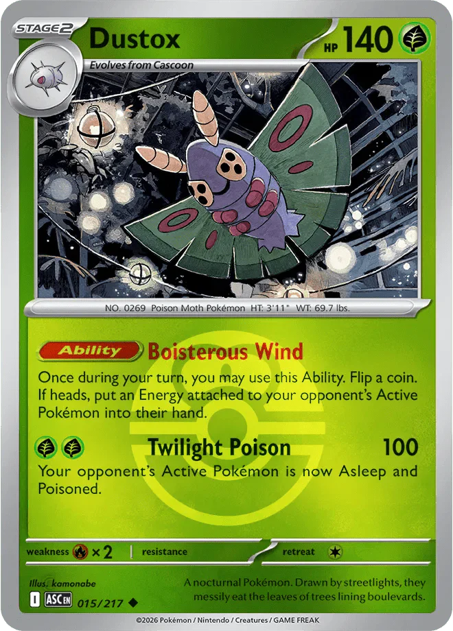 Dustox (Love Ball) Ascended Heroes Uncommon 015/217 by Shark Pop Culture on MYNTED