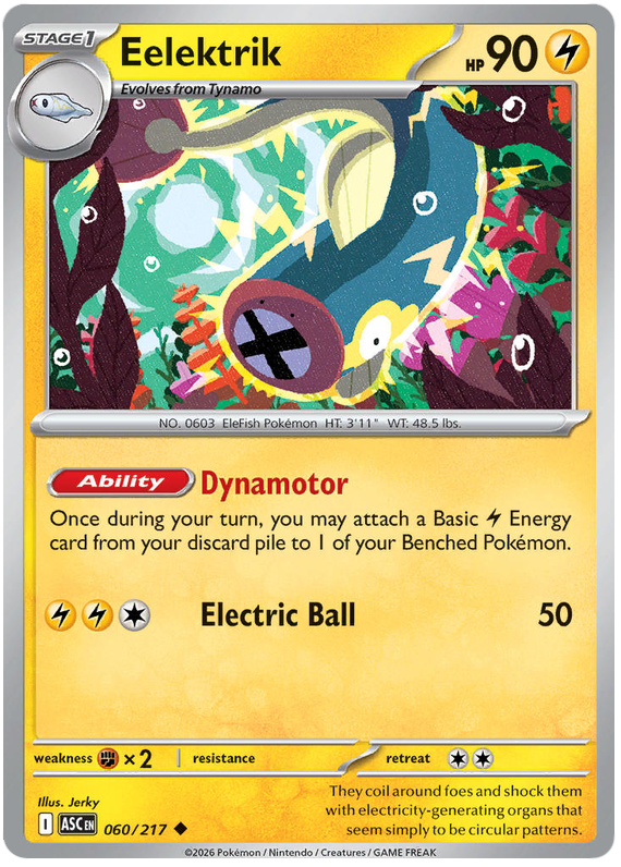 Eelektrik 060/217 Uncommon | Mega Evolution – Ascended Heroes by Worth the XP on MYNTED