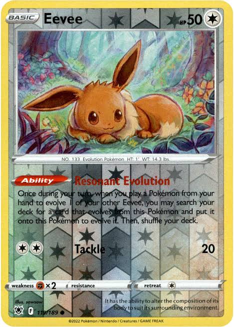 Eevee 119/189 Reverse Holo by The Cardboard Grind on MYNTED
