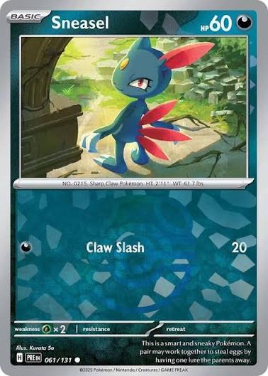 Sneasel MASTER BALL REVERSE HOLO Prismatic Evolutions 061/131