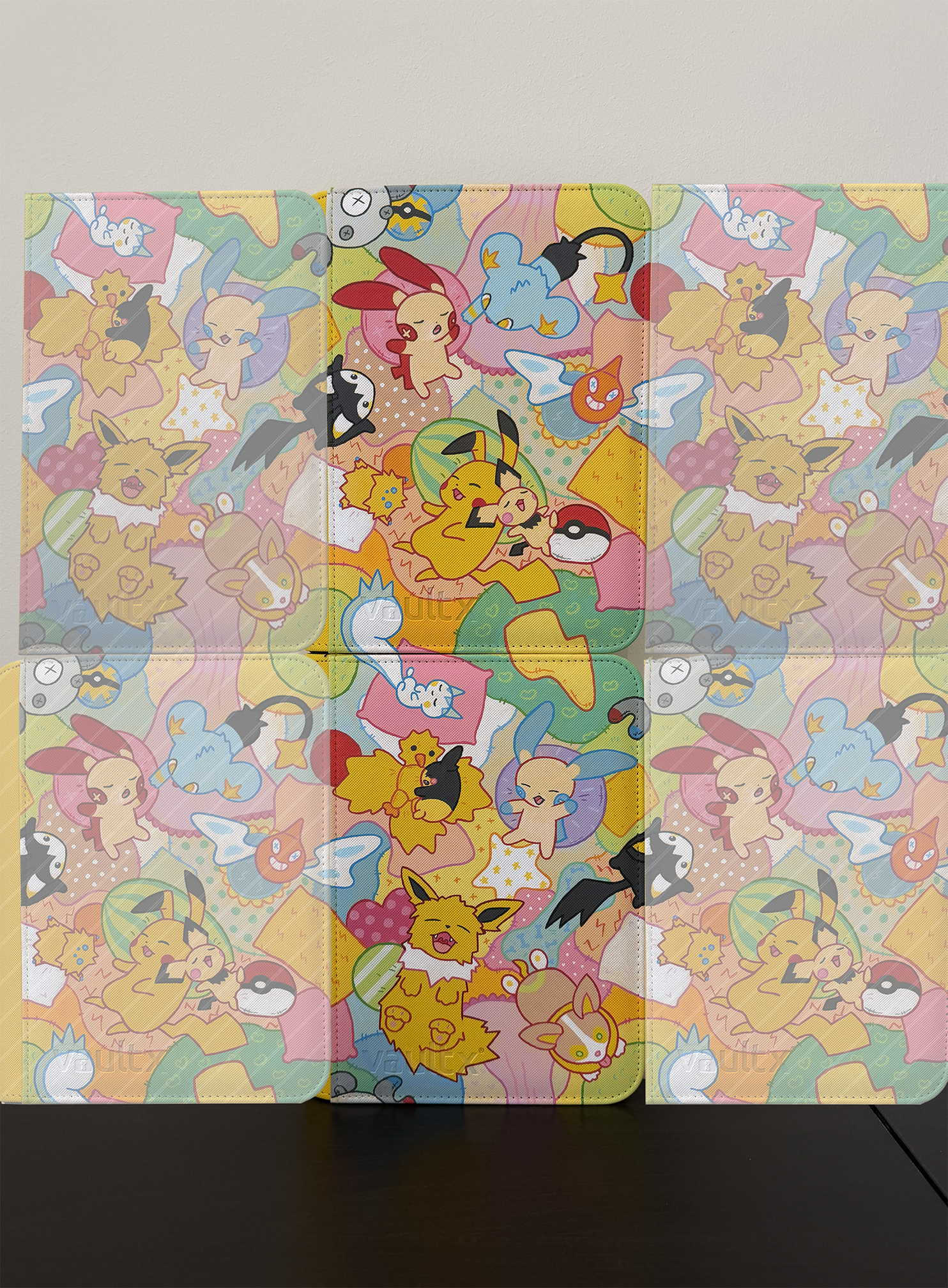 Pikachu & Friends' Sleepover - 2 Hand-painted VaultX binders