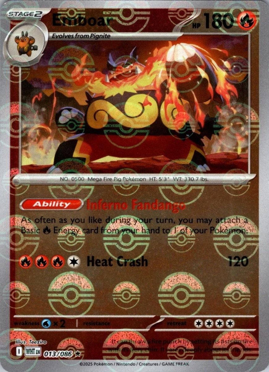Emboar - 013/086 (Poke Ball Pattern) - SV: White Flare (WHT) by SAFAQATI on MYNTED