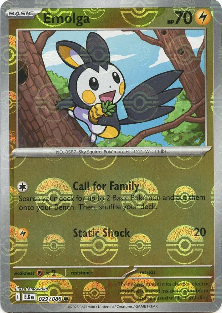 Emolga 029/086 BLK Poke Ball Pattern by The Cardboard Grind on MYNTED