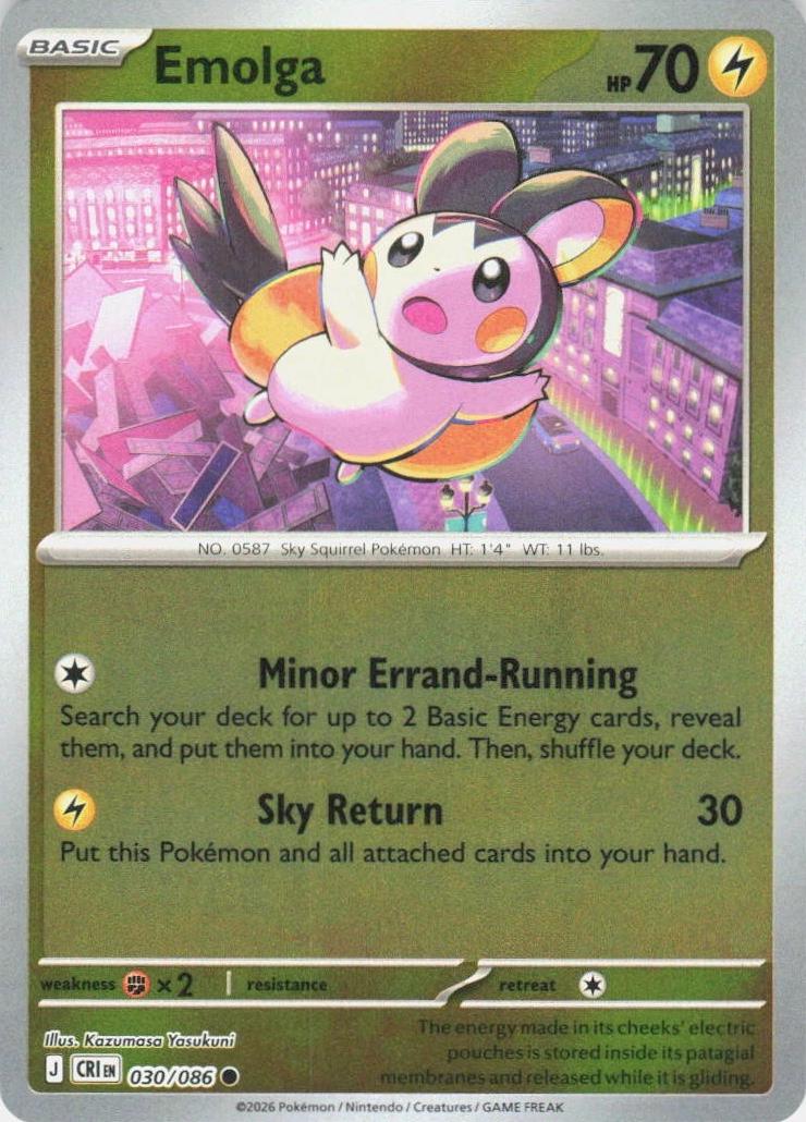 Emolga [Reverse Holo] 30 Pokemon Chaos Rising by Moe‘s Vault on MYNTED