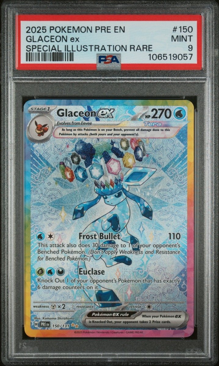 EN - PRISMATIC EVOLUTIONS 150 GLACEON EX SPECIAL ILLUSTRATION RARE - PSA 9 by Poké Dubai on MYNTED