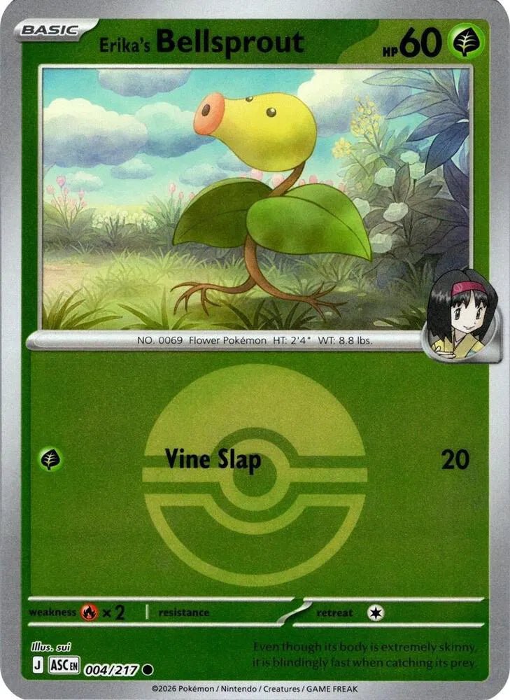 Erika's Bellsprout 004/217 - Ascended Heroes - Poke Ball Pattern by Light Collectibles on MYNTED