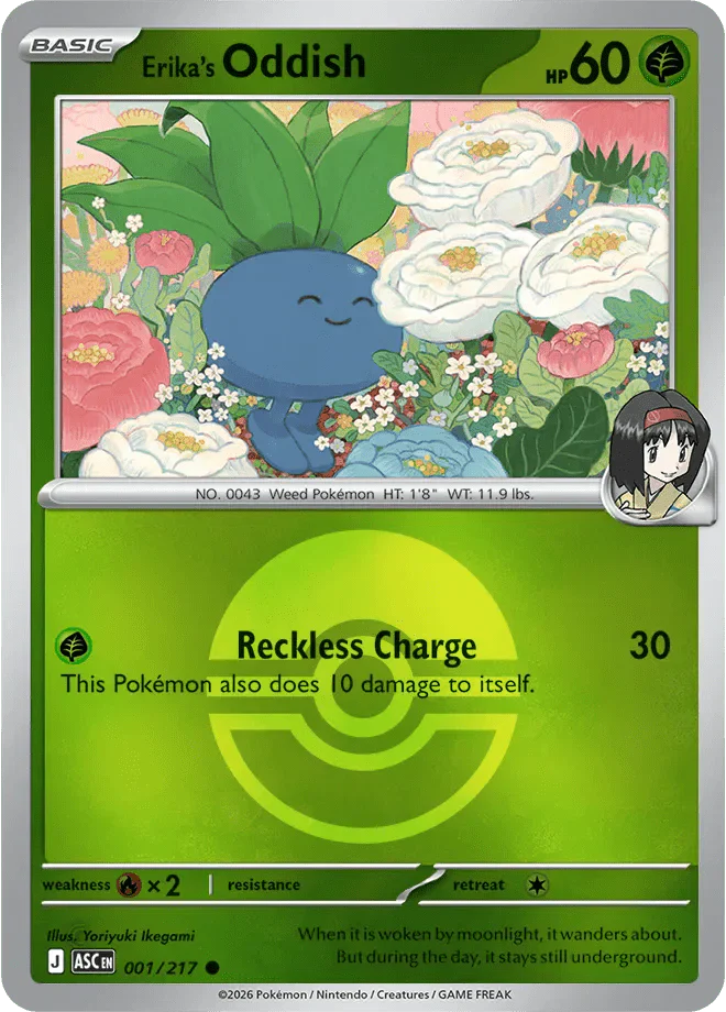 Erika's Oddish (Poke Ball) Ascended Heroes Common 001/217 by Shark Pop Culture on MYNTED