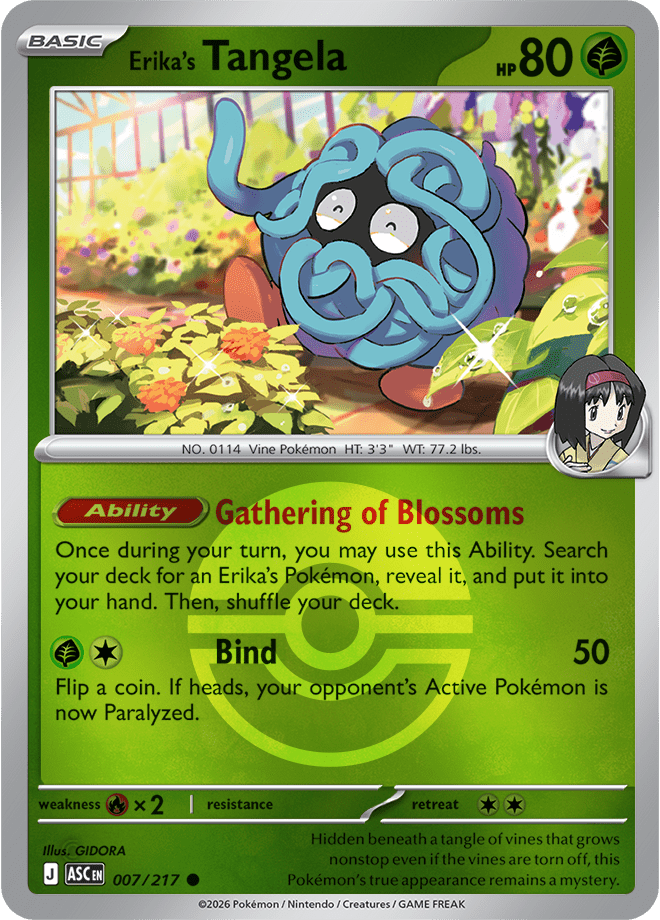 Erika's Tangela (Poke Ball) 007/217 Reverse Holo | Mega Evolution – Ascended Heroes by Worth the XP on MYNTED