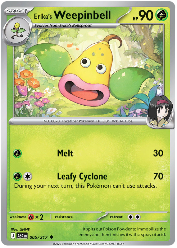 Erika's Weepinbell 005/217 Uncommon | Mega Evolution – Ascended Heroes by Worth the XP on MYNTED