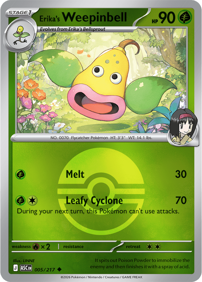 Erika's Weepinbell (Poke Ball) 005/217 Reverse Holo | Mega Evolution – Ascended Heroes by Worth the XP on MYNTED
