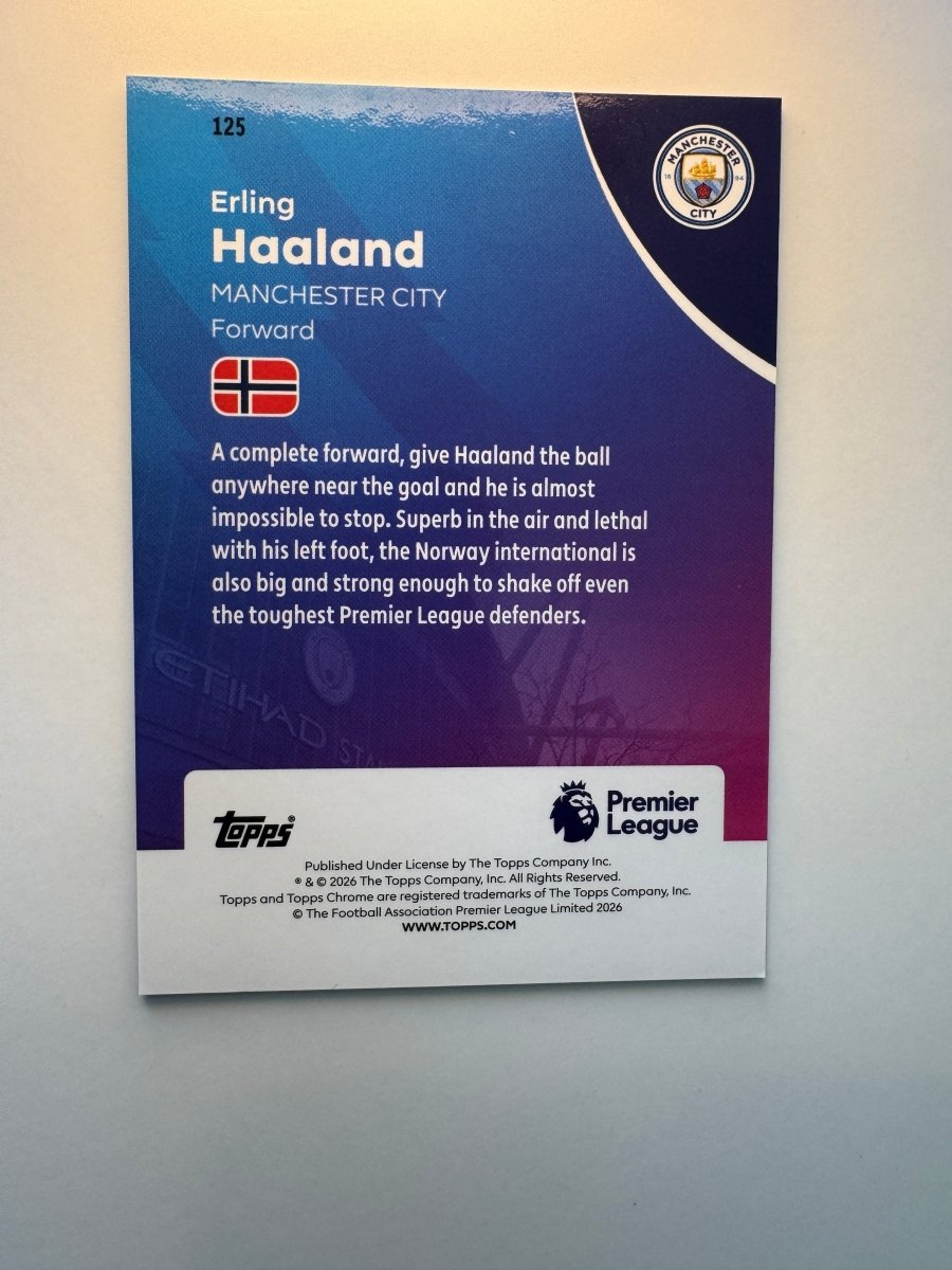 Erling Haaland 125 Refractor — 2026 Topps Chrome Premier League — Manchester City by KitRoom Cards on MYNTED