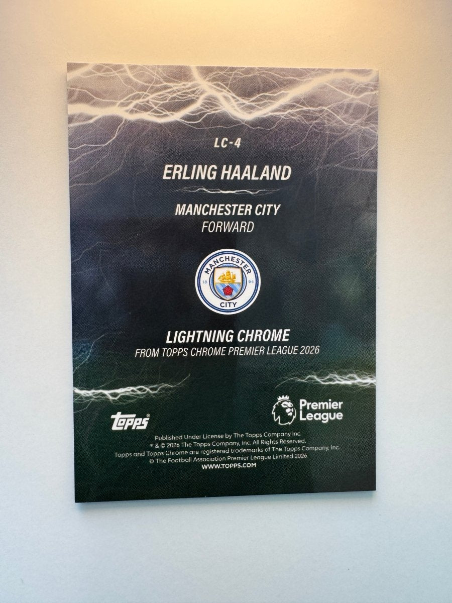 Erling Haaland Lightning Chrome — 2026 Topps Chrome Premier League — Manchester City by KitRoom Cards on MYNTED