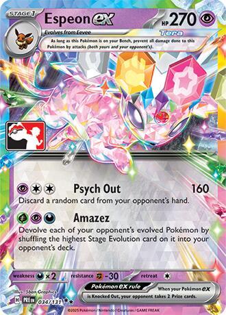 Espeon ex - 034/131 Prize Pack Series Seven Double Rare • 034/131 Near Mint • Holofoil by Marnie’s TCG on MYNTED