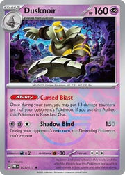 dusknoir POKEBALL REVERSE HOLO Prismatic Evolutions 037/131
