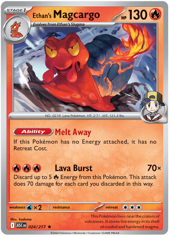 Ethan's Magcargo 024/217 Holo Rare | Mega Evolution – Ascended Heroes by Worth the XP on MYNTED